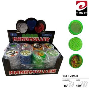 Handmuller 5 Part Smoke Grinder Green Color With Leaf Design For Herb Grinding - Product Image 3