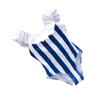 Maillots de bain une pièce rayés avec nœud papillon pour femme, maillots de bain à volants pour enfant, shorts de plage pour homme, vêtements de plage, maillots de bain assortis pour la famille