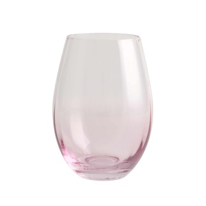 Gobelet réutilisable en verre rose haute transparence sans pied de 600 ml pour jus et boissons froides - Product Image 1