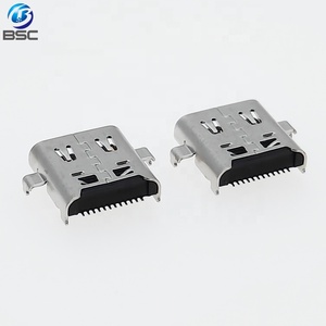 Port <span class=keywords><strong>USB</strong></span> 4.0 <span class=keywords><strong>Type</strong></span> <span class=keywords><strong>C</strong></span> à coque unique 24P femelle Connecteur <span class=keywords><strong>USB</strong></span> <span class=keywords><strong>Type</strong></span> <span class=keywords><strong>C</strong></span> avec longueur de corps 9.17mm avec broche de localisation DIP CH = 0.5mm 40Gbps - Product Image 4
