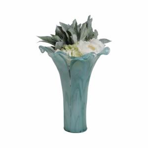 Vase à fleurs moderne en verre avec détails côtelés verticaux pour la décoration intérieure, design élégant cannelé, vase de présentation pour salon - Product Image 2