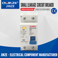 Disjoncteur différentiel miniature DZ40LE-63 RCBO 1P+N 2P avec protection contre les fuites à la terre pour boîtier de distribution domestique