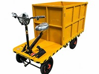 Chariot à plateforme électrique 2000x800mm avec bac de chargement pour la manutention de matériaux en entrepôt