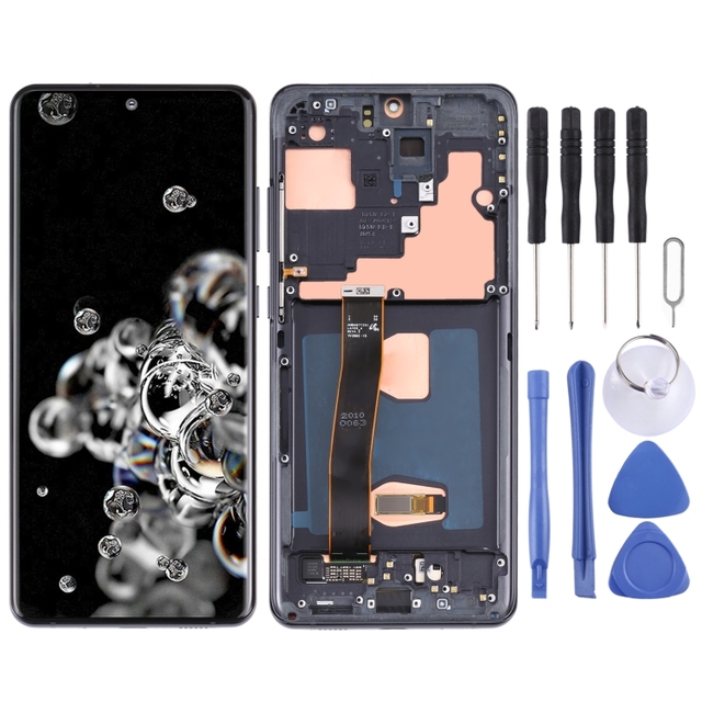 Fast Delivery Original Super AMOLED LCD Screen for Samsung Galaxy S20 Ultra 4G/S20 Ultra 5G Digitizer Full Assembly with Frame