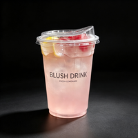 Gobelets en PLA personnalisés transparents pour boissons froides, 12oz 16oz, en plastique PP PET, jetables, pour café, jus, parfaits et smoothies, vente en gros