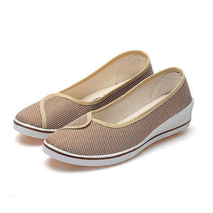 Venta al por mayor, barato, de China, de <span class=keywords><strong>cuña</strong></span> blanco de tela de lona casuales <span class=keywords><strong>zapatos</strong></span> de enfermera <span class=keywords><strong>zapatos</strong></span> de las mujeres - Product Image 3