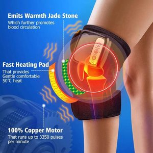 Almohadillas masajeadoras Rech ajustables Rodilla Muslo Negro Comodidad Terapia de calefacción Vibración Alivio del dolor articular Masaje Rodilleras - Product Image 4
