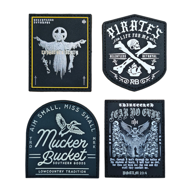 Custom Logo Embroidered PVC Iron-On Patches Heart Alphabet Designs for Hats Bags Clothing-Eco-Friendly 2D/3D Silicone Rubber