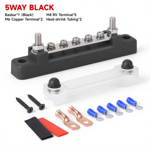 Bloc de bornes busbar rouge 5 voies M4 RV 5 pièces M6 Cuivre 2 pièces Gaine thermorétractable 2 pièces Kit - Product Image 3