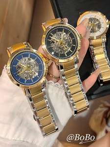 Nouvelle Montre de Luxe Multifonctionnelle pour Homme, Design Creux, Bracelet en Acier Inoxydable, Mécanisme à Réserve d'Énergie Cinétique Lumineux - Product Image 3