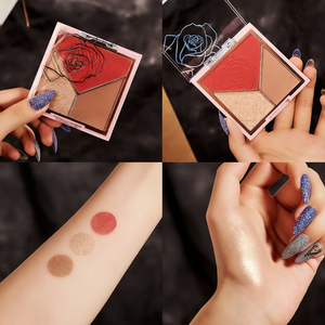 <span class=keywords><strong>Paleta</strong></span> <span class=keywords><strong>de</strong></span> Maquillaje en Polvo Iluminador y Colorete Facial Colorido, Maquillaje que Ilumina y da Brillo, <span class=keywords><strong>Huda</strong></span> Shimmer Highlight Contour Bronzer 3 en 1 Blush - Product Image 4