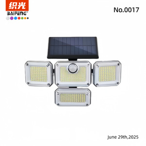 Baifeng Solar <b>Led</b> Wall <b>Light</b> 4 Head Remote Control <b>Motion</b> <b>Sensor</b> Outdoor Garden Garage Lamp - Product Image 2