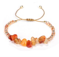 Nouveau Bracelet Tendance Tricoté à la Main, Pierre Anormale Colorée avec Cristal de Verre, Différentes Couleurs Porte-Bonheur