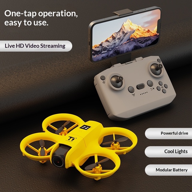New T1 Mini Drone for Kids with Plastic Construction Real-Time Aerial Photography Dual Cameras Remote Control JS