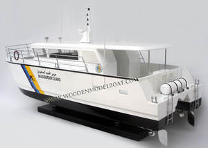 Garde côtière saoudienne en bois modèle bateau livraison rapide artisanat fabriqué au Vietnam cadeaux de nouveauté - Product Image 5