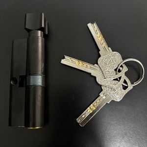 Cheap Single Open Aluminum-coated Zinc Black Interior <strong>Door</strong> Lock Cylinder with <strong>Knob</strong> and 3 Keys - Product Image 1