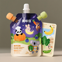 Sachets d'emballage personnalisables et écologiques pour aliments liquides pour bébés, 100ml, 150ml, 250ml, réutilisables avec bec verseur, impression par gravure, résistants à l'humidité