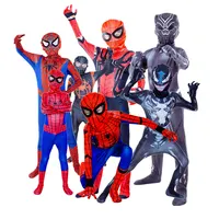 Marvel Parent-Children Paralel Universe Hitam Spider Jumpsuit Dewasa Anak-anak Anime Cosplay Spiderman Spider S Halloween Kostum