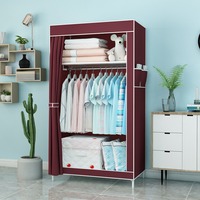 Armoire-Penderie Minimaliste Écologique en Tissu Chinois, Meuble Amovible en Métal pour Chambre, Salon ou Usage Domestique