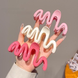 New Ins <b>Style</b> Premium Cream Wave Hair Claw Large Shark Clip Back <b>Head</b> Bun Hairpin Hair Accessories - Product Image 3