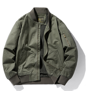 Loose-fitting Trendy Mandarin Collar Bomber Windbreaker Flight Jacket Trendy Jacket - Product Image 4