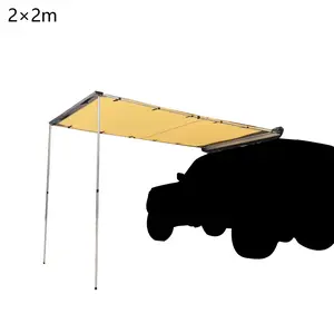 DANCHEL 야외 2x2m 4x4 suv 420D 옥스포드 자동차 사이드 천막 그레이 카키