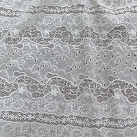 Tissu en maille florale respirant et hydrosoluble, dentelle 100% coton pour robe brodée ou hawaïenne, tissu en coton