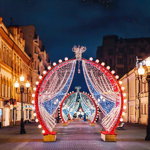 Arche de vacances éclairée personnalisée de 10 pieds de hauteur grande promenade à travers les lumières de motif de Noël - Product Image 5