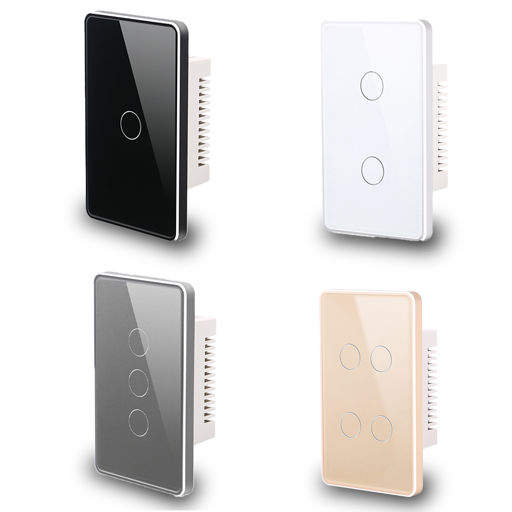 DUOMEI горячая распродажа 1/2/3/4 Gang Tuya Smart Remote Control Voice Light закаленное стекло сенсорный беспроводной Wi-Fi настенный Электрический переключатель