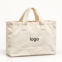 Tas Belanja Kanvas Custom Logo Grosir Warna Ivory untuk Pemilik Studio Desain yang Sedang Mengembangkan Koleksi Merchandise Ulang Tahun