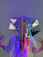 Masque LED tête de renard, casque d'éléphant lumineux RGB programmable pour boîte de nuit, festival et fête d'Halloween