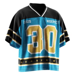 Embroidery Retro Loose-fit American Football Jersey Breathable Mesh Fabric Made Essential for Urban Daily Wear and <b>Game</b> Day - Product Image 5