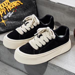 Zapatos Casuales de Hombre Otoño 2025, de Piel Sintética, con Suela Gruesa, Aumento de Altura, Absorción de Impactos, Color Sólido, con Cordones - Product Image 1