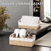 Panier tissé en osier Panier en saule naturel polyvalent avec poignée pour le stockage et la décoration