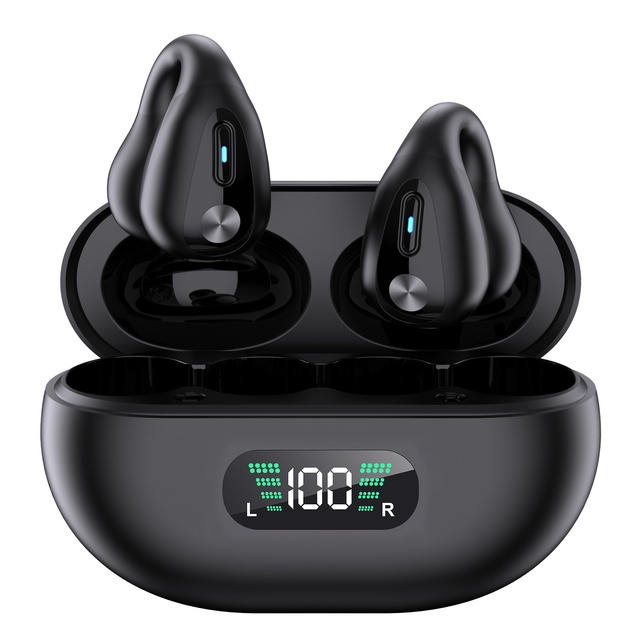Bone Conduction Earphones Type-C Fast Charging Clip-On TWS Headphones Stereo Wireless Headset for Sport