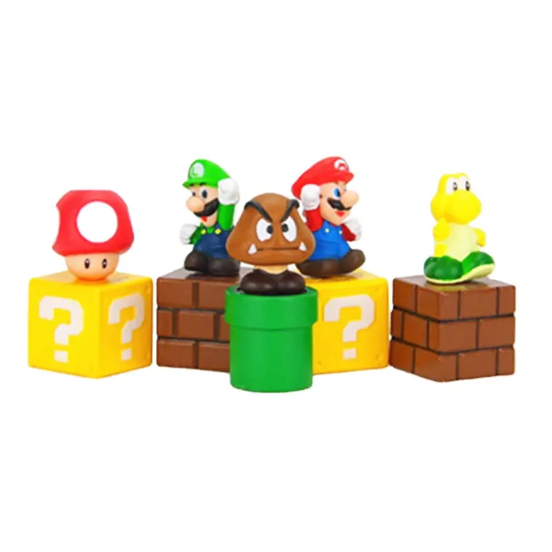 Vendita calda giochi giapponesi anime super mario figure display modello 5cm mario figure mario bros decorazioni per PC modello di gioco