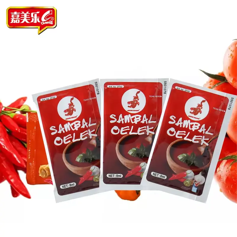 Camill Brand Wholesale 8ml Bagged Sriracha Garlic Chilli Sauce Hot Pot Marinade bbq Other Food Cook Spicy Paste Bulk Chili Sauce