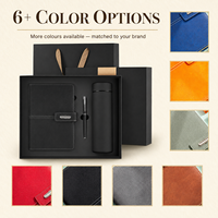 Coffrets cadeaux personnalisés avec logo, coffret cadeau d'entreprise de luxe, coffret promotionnel pour clients et employés, comprenant un carnet, un stylo et une gourde isotherme.