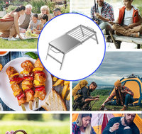 Portable Camping Trépied Cuisinière Métal Alliage Acier Bois Charbon Grill Pliable Feu De Camp Grill pour Aventures En Plein Air