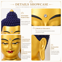 Statue de Bouddha Amitabha en laiton finition or, fabrication artisanale, sculpture bouddhiste moderne, Feng Shui, cadeau d'autel de temple antique, directement de l'usine
