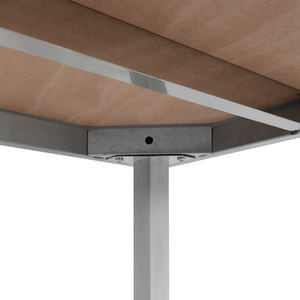 Banco de trabajo Kinbin de acero inoxidable con estructura de madera reforzada de alta calidad, con patas ajustables. - Product Image 3