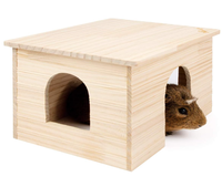 Maison en bois artisanale pour chinchilla et cochons d'inde avec panneau mural pour hutte de cochon