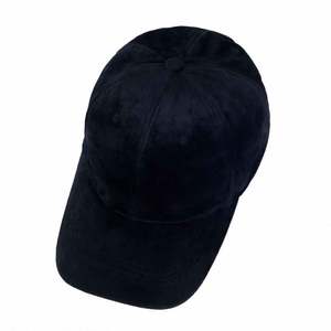 Casquette de baseball unisexe en velours à 6 panneaux, couleur unie, motif lettres, visière incurvée, boucle argentée/cuivrée, vente en gros - Product Image 2