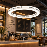 Enseigne lumineuse circulaire LED suspendue personnalisée GOZONE pour café et restaurant