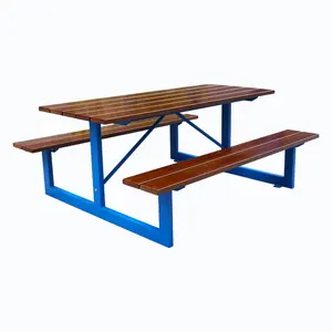 outdoor furniture wooden picnic dining table bench outside park garden patio wood plastic composite picnic table with bench