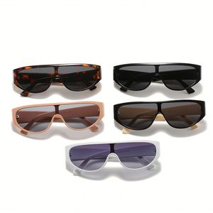 Lunettes de soleil pilote vintage à monture étroite avec logo personnalisé, verres monobloc, pour femmes, vente en gros - Product Image 5