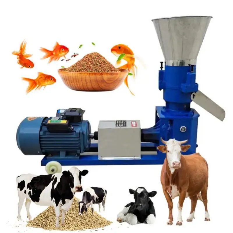 Mill Fish Cattle Granule Pelletizer Processing Pig Produce Poultry Mini Animal Chicken Making Feed Pellet Machine