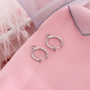 Clip-On Hoop <b>Earrings</b> Silver Plated Zinc Alloy For Women Fashion Jewelry Accessories - Product Image 3