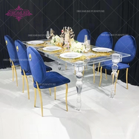 Meistverkaufter Moderner Transparenter Acryl-Esstisch 6-Stühle-Set für Hochzeiten und Outdoor-Veranstaltungen