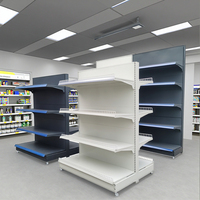 Présentoir moderne LICHEN simple face pour usage léger, étagères de supermarché rotatives personnalisées et peu encombrantes, étagère à chaussures métallique